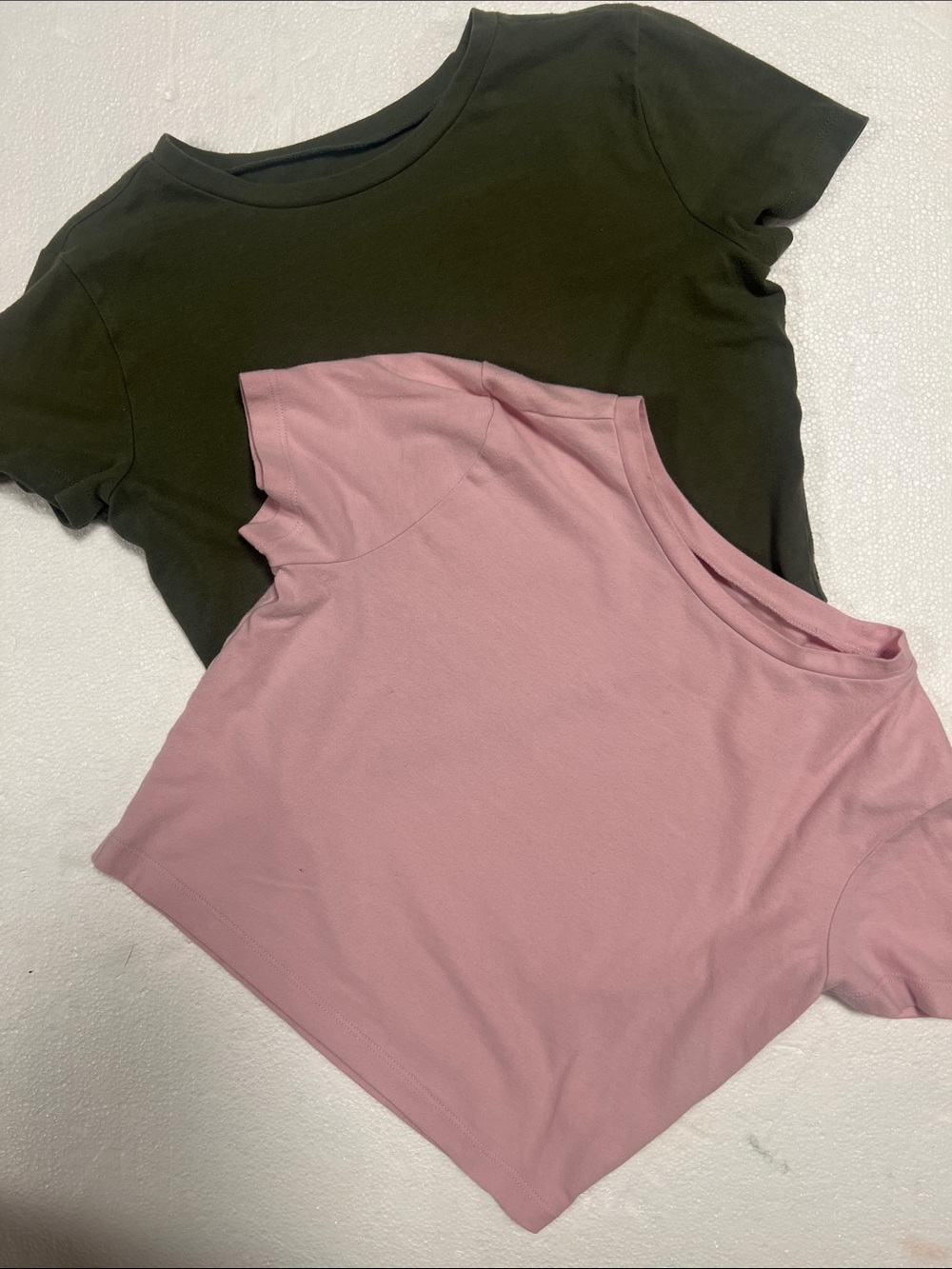 wild fable Pink & Olive Short Sleeve Crop Tee Set